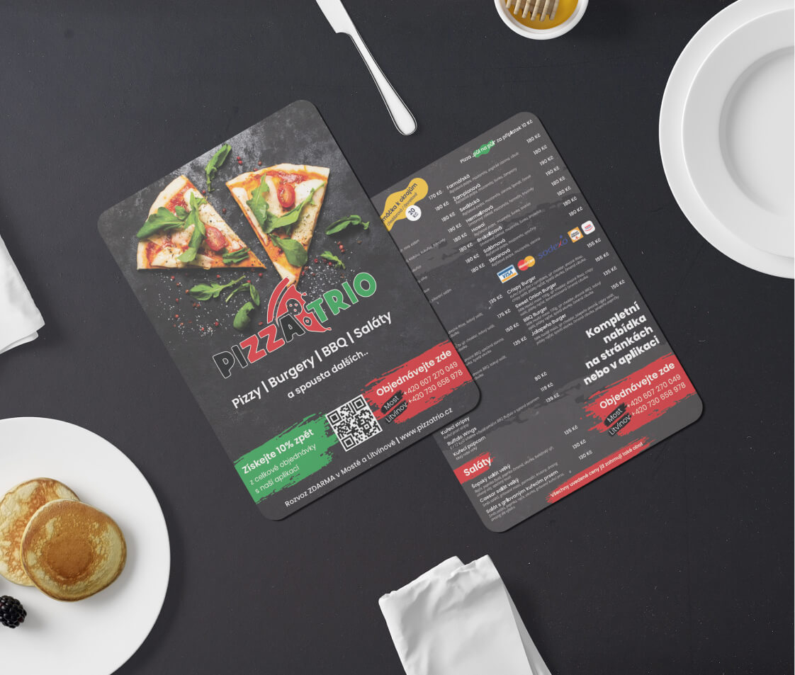 Jídelní lístek Pizza Trio